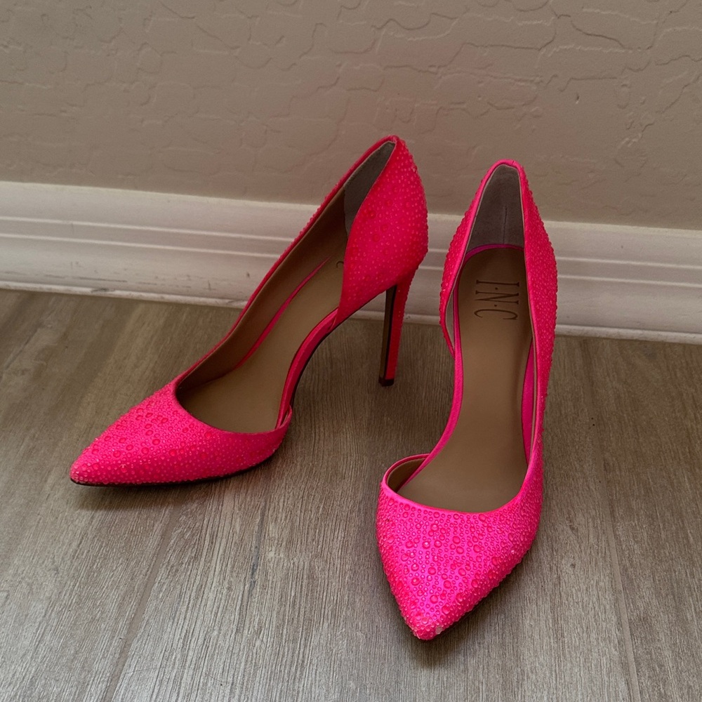 INC International Concepts Hot Pink Sequin Heels
